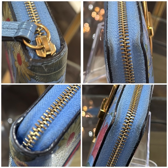 Authentic Gucci Silvie Floral Zip Around Long Wallet w/Sherry Line Buckle Detail - Picture 5 of 15